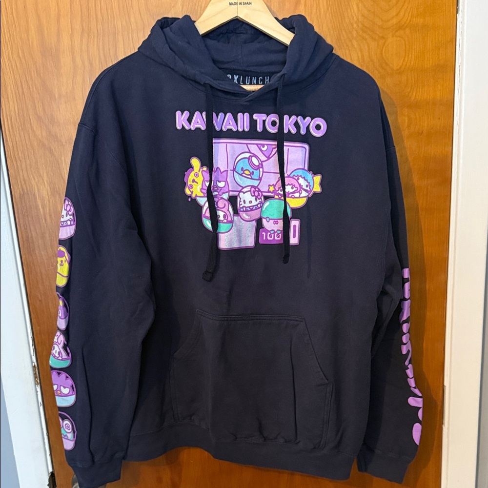 XL Sanrio Kawaii Tokyo Navy Hoodie